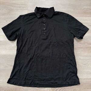 Cesare Attolini Napoli Men’s Black Cotton Polo Shirt Size 44 Italy *FLAWS READ*